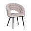 Homerebels Collection Bubble Chair beige velvet eetkamerstoel met armleuningen en zwarte poten | Bolvormige bubble rugleuning | Luxe design stoel voor moderne, hotel-chique eetkamer
