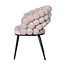 Homerebels Collection Bubble Chair beige velvet eetkamerstoel met armleuningen en zwarte poten | Bolvormige bubble rugleuning | Luxe design stoel voor moderne, hotel-chique eetkamer