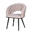 Homerebels Collection Bubble Chair beige velvet eetkamerstoel met armleuningen en zwarte poten | Bolvormige bubble rugleuning | Luxe design stoel voor moderne, hotel-chique eetkamer