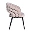 Homerebels Collection Bubble Chair beige velvet eetkamerstoel met armleuningen en zwarte poten | Bolvormige bubble rugleuning | Luxe design stoel voor moderne, hotel-chique eetkamer