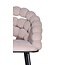 Homerebels Collection Bubble Barstool beige velvet barkruk 65 cm met armleuningen en zwarte poten | Bolvormige bubble rugleuning | Luxe design barkruk voor kookeiland of lage bartafel
