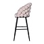 Homerebels Collection Bubble Barstool beige velvet barkruk 65 cm met armleuningen en zwarte poten | Bolvormige bubble rugleuning | Luxe design barkruk voor kookeiland of lage bartafel