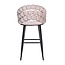 Homerebels Collection Bubble Barstool beige velvet barkruk 65 cm met armleuningen en zwarte poten | Bolvormige bubble rugleuning | Luxe design barkruk voor kookeiland of lage bartafel