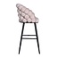 Homerebels Collection Bubble Barstool beige velvet barkruk 65 cm met armleuningen en zwarte poten | Bolvormige bubble rugleuning | Luxe design barkruk voor kookeiland of lage bartafel