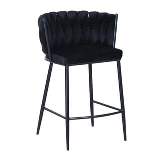Homerebels Collection Wave Barchair - Zwart - Zithoogte 65 cm