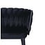Homerebels Collection Wave barkruk met gevlochten rugleuning - zwarte velvet barstoel met zwarte poten - zithoogte 65 cm