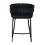 Homerebels Collection Wave barkruk met gevlochten rugleuning - zwarte velvet barstoel met zwarte poten - zithoogte 65 cm