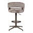 Homerebels Collection Draaibare barkruk met armleuning en rugleuning in taupe | In hoogte verstelbaar 64–84 cm | Met voetensteun | Kookeiland & bartafel - Copy