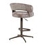 Homerebels Collection Draaibare barkruk met armleuning en rugleuning in taupe | In hoogte verstelbaar 64–84 cm | Met voetensteun | Kookeiland & bartafel - Copy