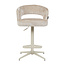 Homerebels Collection Draaibare barkruk met armleuning en rugleuning in beige | In hoogte verstelbaar 64–84 cm | Met voetensteun | Kookeiland & bartafel