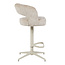 Homerebels Collection Draaibare barkruk met armleuning en rugleuning in beige | In hoogte verstelbaar 64–84 cm | Met voetensteun | Kookeiland & bartafel