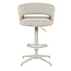 Homerebels Collection Draaibare barkruk met armleuning en rugleuning in beige | In hoogte verstelbaar 64–84 cm | Met voetensteun | Kookeiland & bartafel