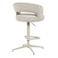 Homerebels Collection Draaibare barkruk met armleuning en rugleuning in beige | In hoogte verstelbaar 64–84 cm | Met voetensteun | Kookeiland & bartafel