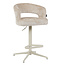 Homerebels Collection Draaibare barkruk met armleuning en rugleuning in beige | In hoogte verstelbaar 64–84 cm | Met voetensteun | Kookeiland & bartafel