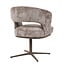 Homerebels Collection Honey eetkamerstoel taupe — 180 graden draaibare luxe eetkamerstoel met geweven stofbekleding en bronzen metalen onderstel