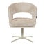 Homerebels Collection Honey eetkamerstoel beige — 180 graden draaibare luxe eetkamerstoel met geweven stofbekleding en beige metalen onderstel