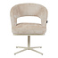 Homerebels Collection Honey eetkamerstoel ultra beige — 180 graden draaibare luxe eetkamerstoel met geweven stofbekleding en beige metalen onderstel