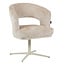 Homerebels Collection Honey eetkamerstoel beige — 180 graden draaibare luxe eetkamerstoel met geweven stofbekleding en beige metalen onderstel