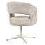 Homerebels Collection Honey eetkamerstoel beige — 180 graden draaibare luxe eetkamerstoel met geweven stofbekleding en beige metalen onderstel