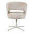 Homerebels Collection Honey eetkamerstoel beige — 180 graden draaibare luxe eetkamerstoel met geweven stofbekleding en beige metalen onderstel