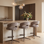 Homerebels Collection Draaibare barkruk met armleuning en rugleuning in taupe | In hoogte verstelbaar 64–84 cm | Met voetensteun | Kookeiland & bartafel - Copy