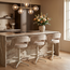 Homerebels Collection Draaibare barkruk met armleuning en rugleuning in beige | In hoogte verstelbaar 64–84 cm | Met voetensteun | Kookeiland & bartafel