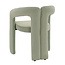 Homerebels Collection Groene eetkamerstoel Niru met armleuning – Sage Green velvet eetkamerstoel in Japandi stijl