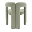 Homerebels Collection Groene eetkamerstoel Niru met armleuning – Sage Green velvet eetkamerstoel in Japandi stijl