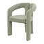 Homerebels Collection Groene eetkamerstoel Niru met armleuning – Sage Green velvet eetkamerstoel in Japandi stijl