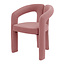 Homerebels Collection Oudroze eetkamerstoel Niru met armleuning – Comfortabele velvet eetkamerstoel in Japandi stijl – Roze eetkamerstoel Warm Blush