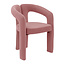 Homerebels Collection Oudroze eetkamerstoel Niru met armleuning – Comfortabele velvet eetkamerstoel in Japandi stijl – Roze eetkamerstoel Warm Blush