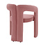 Homerebels Collection Oudroze eetkamerstoel Niru met armleuning – Comfortabele velvet eetkamerstoel in Japandi stijl – Roze eetkamerstoel Warm Blush