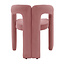 Homerebels Collection Oudroze eetkamerstoel Niru met armleuning – Comfortabele velvet eetkamerstoel in Japandi stijl – Roze eetkamerstoel Warm Blush