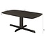 Livingfurn Donker eiken deens ovale eettafel in espresso bruin met centrale poot – bruine ovale eettafel 220 x 105 cm