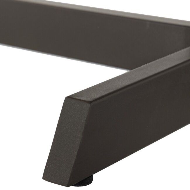 Livingfurn Donker eiken deens ovale eettafel in espresso bruin met centrale poot – bruine ovale eettafel 220 x 105 cm