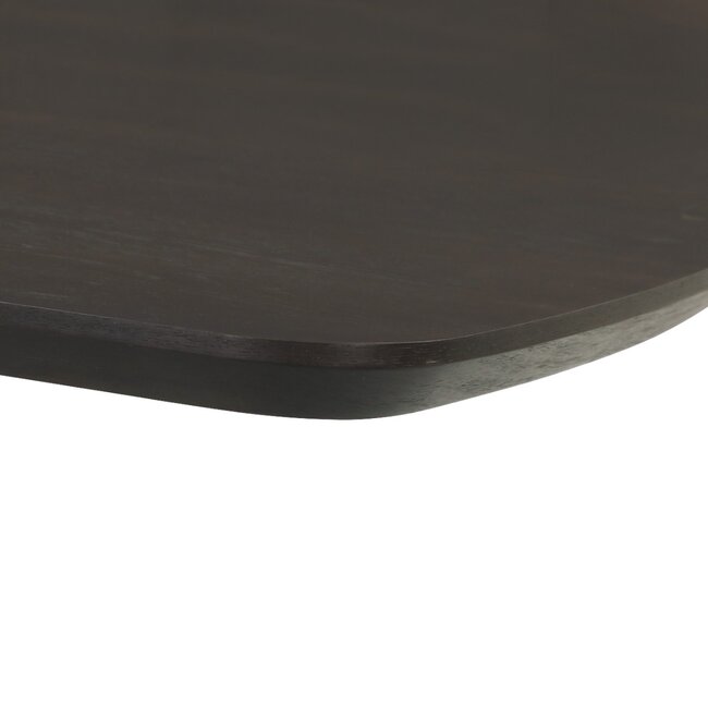 Livingfurn Donker eiken deens ovale eettafel in espresso bruin met centrale poot – bruine ovale eettafel 220 x 105 cm