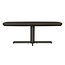 Livingfurn Donker eiken deens ovale eettafel in espresso bruin met centrale poot – bruine ovale eettafel 220 x 105 cm