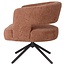 PTMD Extra brede terracotta eetkamerstoel met armleuning – draaibare eetkamerstoel in deep terra met ruime zitting, belastbaar tot 150 kg