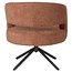 PTMD Extra brede terracotta eetkamerstoel met armleuning – draaibare eetkamerstoel in deep terra met ruime zitting, belastbaar tot 150 kg