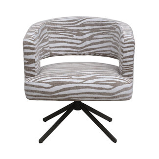 PTMD Eetkamerstoel Baldr - Zebra - 180° draaiend frame