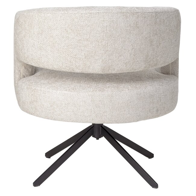 PTMD Extra brede beige eetkamerstoel met armleuning – draaibare eetkamerstoel met ruime zitting, belastbaar tot 150 kg