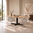 Livingfurn Lichte eiken deens ovale eettafel in naturel met donkerbruine centrale poot – naturel eiken eettafel 220 x 105 cm