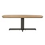 Livingfurn Lichte eiken deens ovale eettafel in naturel met donkerbruine centrale poot – naturel eiken eettafel 220 x 105 cm