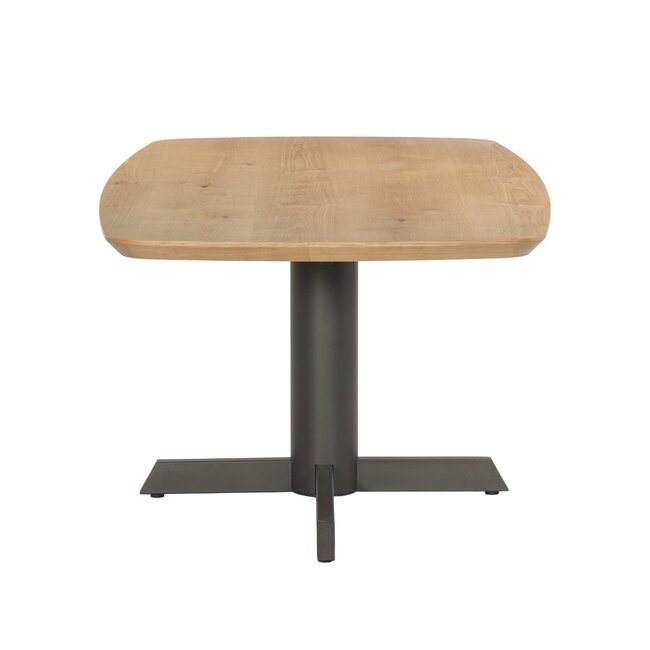 Livingfurn Lichte eiken deens ovale eettafel in naturel met donkerbruine centrale poot – naturel eiken eettafel 220 x 105 cm