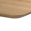 Livingfurn Lichte eiken deens ovale eettafel in naturel met donkerbruine centrale poot – naturel eiken eettafel 220 x 105 cm