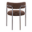 Pole to Pole Eetkamerstoel Art Deco espresso met chromen poten en armleuning – bruine gestoffeerde eetkamerstoel met chroom frame in retro art deco stijl