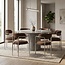 Pole to Pole Eetkamerstoel Art Deco espresso met chromen poten en armleuning – bruine gestoffeerde eetkamerstoel met chroom frame in retro art deco stijl
