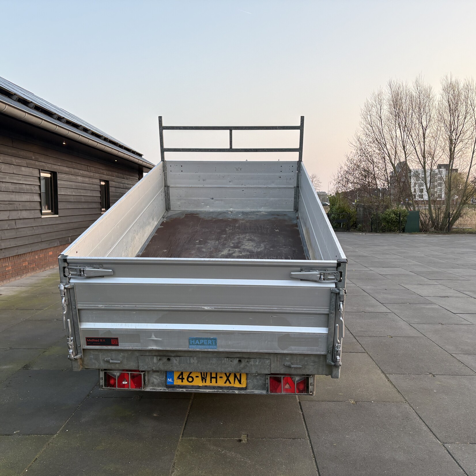 Hapert kipper 305 x 160 cm 3-zijdig met rijplaten en opzetborden