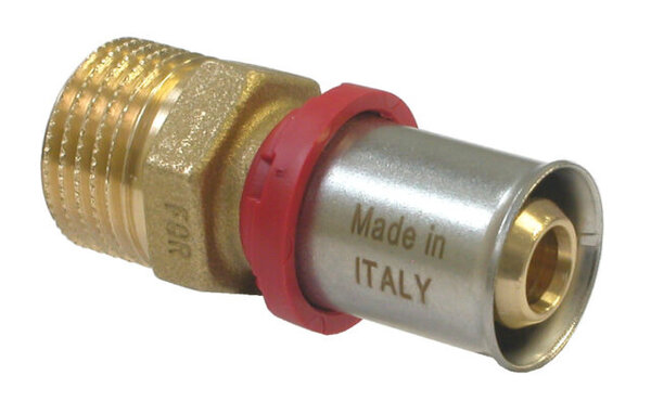 Fornara Fornara ForPress Puntstuk - Pers x Buitendraad - Messing - 16mm x 1/2"
