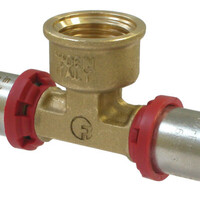 Fornara Fornara ForPress T-Koppeling - Pers x Binnendraad x Pers - Messing - 16mm x 1/2 x 16mm